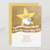 Congratulation New Baby Flat Announcement Card 案内状 (正面/裏面)