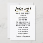 CONGRATULATIONS  招待状 (裏面)