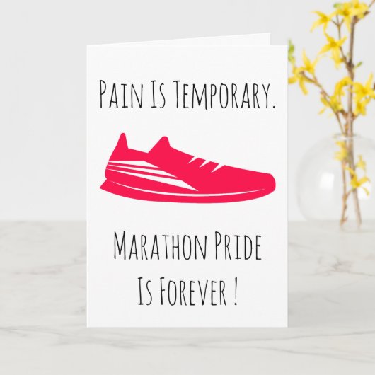 Congratulations 1st Marathon Running Runner  カード (黄色い花)