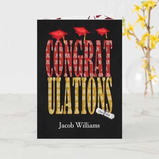 Congratulations 2026 Graduation  カード (黄色い花)