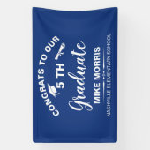 Congratulations 5th Grade Graduation Blue 横断幕 (縦)