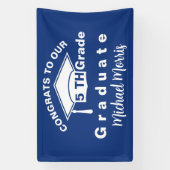 Congratulations 5th Grade Graduation Blue 横断幕 (縦)