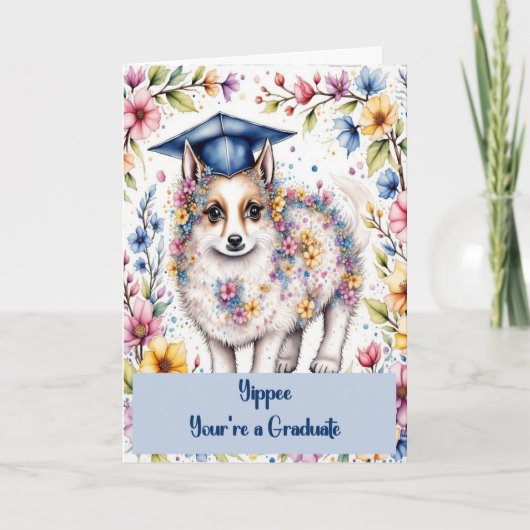 Congratulations 8th Grade Graduate with Dog カード (正面)