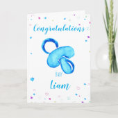 Congratulations a baby boy customizable names カード (正面)