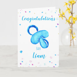 Congratulations a baby boy customizable names カード