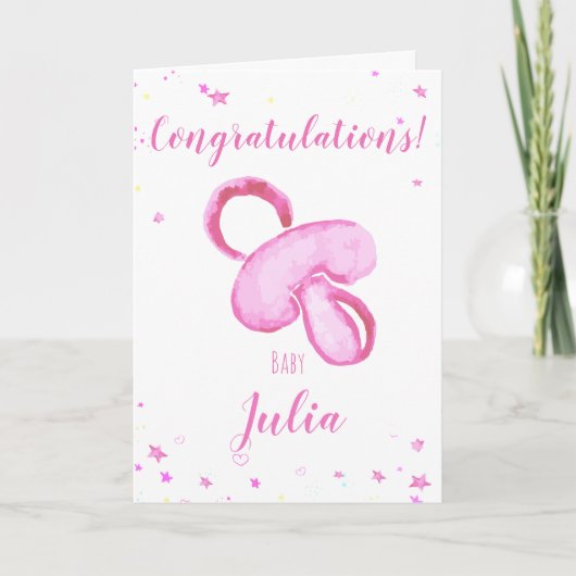 Congratulations a baby girl customizable names カード (正面)