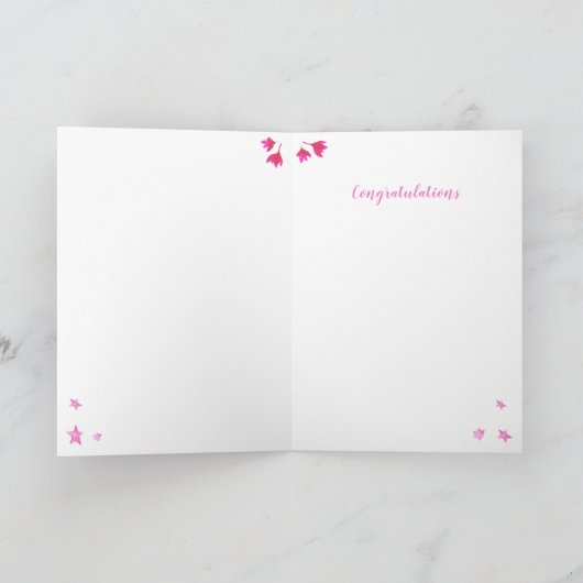 Congratulations a baby girl customizable names カード (内部)