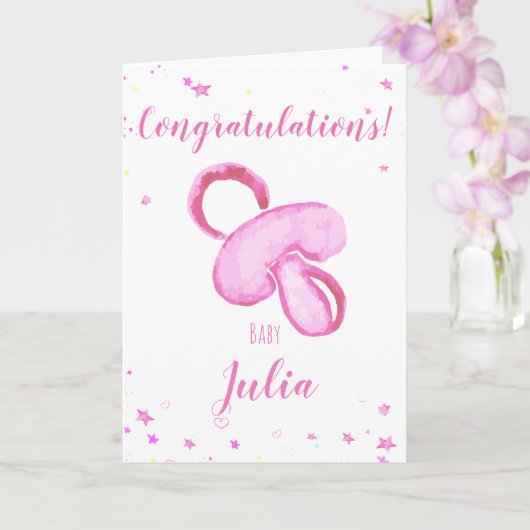 Congratulations a baby girl customizable names カード (蘭)