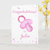 Congratulations a baby girl customizable names カード (黄色い花)
