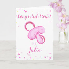 Congratulations a baby girl customizable names カード