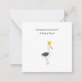 Congratulations Baby Boy Newborn Birth Stork Card ノートカード