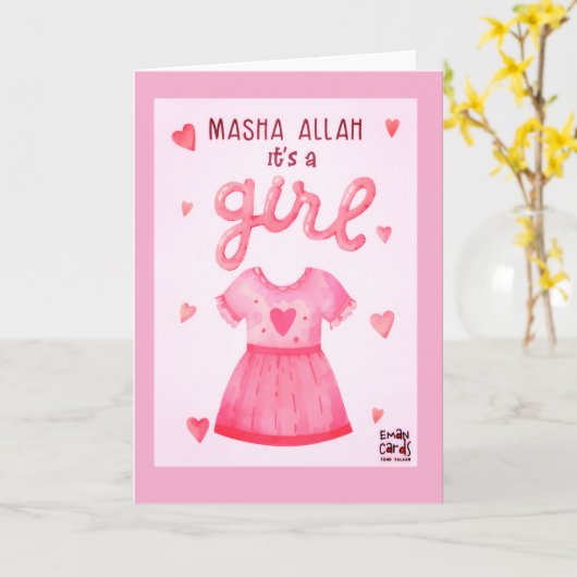 Congratulations - Baby Girl カード (黄色い花)