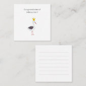 Congratulations Baby Girl Newborn Birth Stork Card ノートカード (正面/裏面)