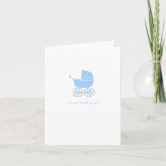 Congratulations Baby Shower Card Blue Stroller カード
