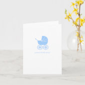 Congratulations Baby Shower Card Blue Stroller カード (黄色い花)
