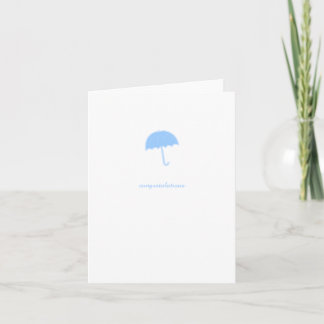 Congratulations Baby Shower Card Blue Umbrella カード