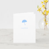 Congratulations Baby Shower Card Blue Umbrella カード (黄色い花)