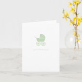 Congratulations Baby Shower Card Green Stroller カード (黄色い花)