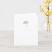 Congratulations Baby Shower Card Green Umbrella カード (黄色い花)