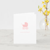 Congratulations Baby Shower Card Pink Stroller カード (黄色い花)