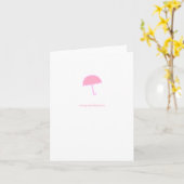 Congratulations Baby Shower Card Pink Umbrella カード (黄色い花)