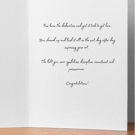 Congratulations Black Belt Karate Card カード