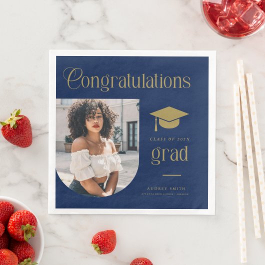 Congratulations Blue Gold Grad Photo Arch (インサイチュ)