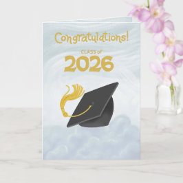 Congratulations Class of 2026 Black Graduation Cap カード