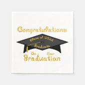 Congratulations Class of 2026 Graduate Black Cap スタンダードカクテルナプキン (正面)