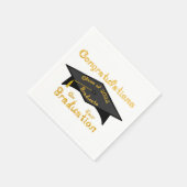 Congratulations Class of 2026 Graduate Black Cap スタンダードカクテルナプキン (角)