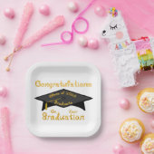 Congratulations Class of 2026 Graduate Black Cap ペーパープレート (パーティー)