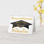 Congratulations Class of 2026 Graduate Black Gold カード (黄色い花)