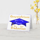 Congratulations Class of 2026 Graduate Blue White カード (黄色い花)