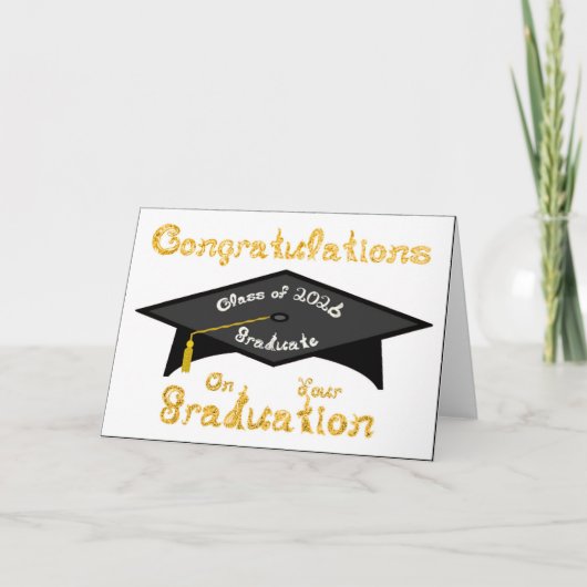 Congratulations Class of 2026 Graduate Gold White カード (正面)