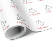 Congratulations Confirmation Dove with Gold, Red ラッピングペーパー (ロールコーナー)