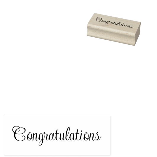 Congratulations Cursive Script Text Template ラバースタンプ (押印)