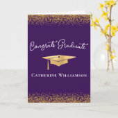 Congratulations Custom Elegant Gold Graduation  カード (黄色い花)