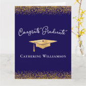 Congratulations Custom Elegant Gold Graduation カード (黄色い花)