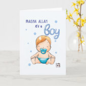 Congratulations - Cute Baby Boy カード (黄色い花)