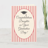 Congratulations Daughter Pink Graduation Day カード (正面)