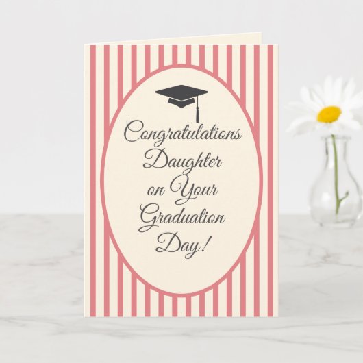 Congratulations Daughter Pink Graduation Day カード (小さな植物)