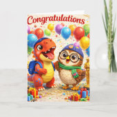 Congratulations, dinosaur and our success celebrat カード (正面)