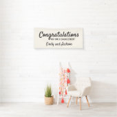 Congratulations Engagement Script Name Cream White 横断幕 (インサイチュ)