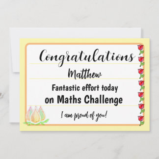 Congratulations Fantastic Effort Today Card シーズンカード