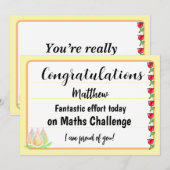 Congratulations Fantastic Effort Today Card シーズンカード (正面/裏面)