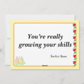 Congratulations Fantastic Effort Today Card シーズンカード (裏面)