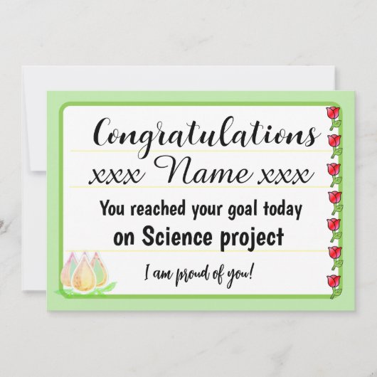 Congratulations Fantastic Effort Today Card シーズンカード (正面)