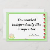 Congratulations Fantastic Effort Today Card シーズンカード (裏面)