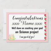 Congratulations Fantastic Effort Today Card 招待状 (正面)