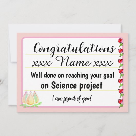 Congratulations Fantastic Effort Today Card 招待状 (正面)